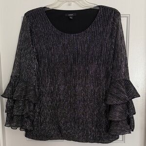 Alfani Metallic Ruffle-Sleeve Top